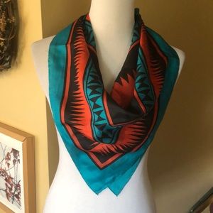 VINTAGE Silk Southwest Indigenous Starburst VIVID